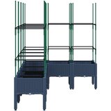  Vrtna sadilica s rešetkom plava siva 120x120x142,5 cm PP | Eponuda.com