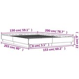  Okvir kreveta boja betona 150x200 cm od konstruiranog drva | shoptok.hr