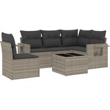  6-dijelni set vrtnih sofa od poliratana s jastucima svjetlosivi | shoptok.hr