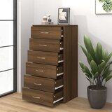  Komoda sa 6 ladica boja smeđeg hrasta 50 x 34 x 96 cm drvena | shoptok.hr