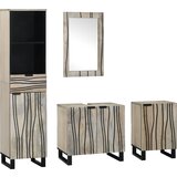 vidaXL Komplet pohištva za kopalnico s predalom s polico 4 pcs Orehova rjava | Shoptok.si