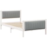  Okvir kreveta s uzglavljem Bijela i svijetlosiva 100 x 200 cm | shoptok.hr