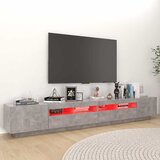 TV ormarić s LED svjetlima siva boja betona 260 x 35 x 40 cm | shoptok.hr