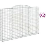  Lučne gabionske košare 2 kom 300x30x200/220cm pocinčano željezo | shoptok.hr