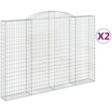  Obokane gabion košare 2 kosa 300x30x200/220 cm pocinkano železo, (20757866) | Shoptok.si