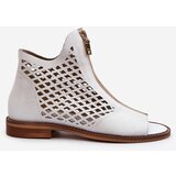 Zazoo White Leather Laced Sandals with Zip 977/L | shoptok.hr