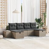 vidaXL set od 6 dijelova vrtne sofe s jastučićima siva poli ratan | shoptok.hr