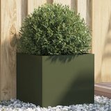 Maison Chic Cvetlično korito - Cvetlični Lonec olivno zeleno 42x40x39 cm jeklo, (21789108) | Shoptok.si