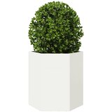  Vrtna sadilica bijela šesterokutna 46x40x45 cm čelična | Eponuda.com
