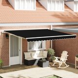 vidaXL Avtomatska retraktibilna tende črna 400x300 cm, tenda nadomestna tkanina za 4x3 m okvir črna Cene