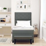 vidaXL Postelja s škatlo z ležiščem in klopjo temno siva 100x200 cm tkanina | Shoptok.si