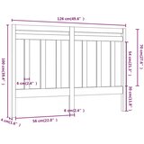  Uzglavlje za krevet sivo 126 x 4 x 100 cm od masivne borovine | Eponuda.com