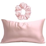INF Luksuzni 2-delni satenast darilni set: prevleka za vzglavnik in elastika za lase Pink, (21872291) | Shoptok.si