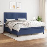 vidaXL Box spring postelja z vzmetnico modra 180x200 cm blago | Shoptok.si