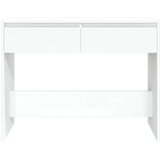 vidaXL Konzolna mizica bela 100x35x76,5 cm iverna plošča | Shoptok.si