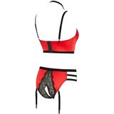Abierta Fina - bleščeč komplet z obročki in naramnicami (rdeča in črna) - 80B/M | Shoptok.si