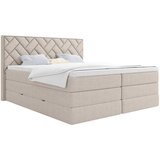 MID.YOU POSTELJA BOXSPRING 180 cm x 200 cm , tekstil, leseni material bež | Shoptok.si