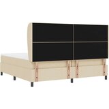 Box Spring Krevet s Madracem - Krem 200x200 cm Tkanina | shoptok.hr