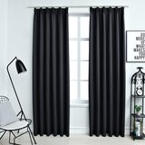 vidaXL Zavjese za zamračivanje s kukama 2 kom crne 140 x 175 cm Cijene