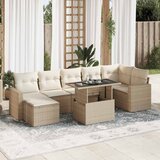 Maison Chic Seti vrtnega pohištva - Vrtna garnitura - Vrtni pohištvo set 8-delna z blazinami bež poli ratan, (21799726) | Shoptok.si