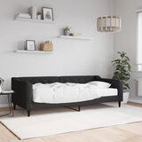  The Living Store Dnevna postelja z vzmetnico črna 90x200 cm blago - Dnevna Postelja Z Vzmetnico, (21508890) Cene