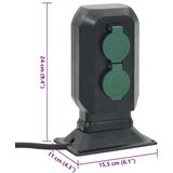 vidaXL Zunanja vtičnica s klinom 2-stranska črno zelena 15,5x11x24 cm | Shoptok.si