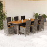  9-dijelni vrtni blagovaonski set sivi od poliratana | shoptok.hr