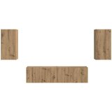  Set TV komoda 4 pcs Umjetnički hrast Konstruirano drvo | Eponuda.com