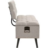 vidaXL Klupa za pohranu s naslonom 110 cm krem od tkanine | Eponuda.com