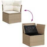 vidaXL 6-delni set vrtne sedežne garniture z blazinami Bež Poli ratan | Shoptok.si
