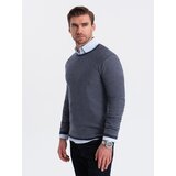 Ombre Men's knitted sweater with structured dots - navy blue | Eponuda.ba