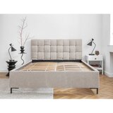 Miuform Bež oblazinjena zakonska postelja z letvenim dnom 140x200 cm Eve – | Shoptok.si