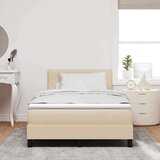 Box Postelja z vzmetnico z vzmetnico krema 120 x 190 cm blago, (5000126572) | Shoptok.si