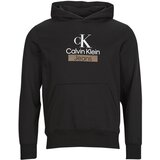 Calvin Klein Jeans Puloverji STACKED ARCHIVAL HOODY Črna | Shoptok.si