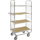 Kongamek Nivojski ESD-voziček s 4 policami, 4 vrtljiva kolesa, 2 z zavoro, dolžina 1395 mm, ŠxV 470 x 1120 mm | Shoptok.si