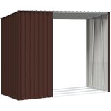  Vrtno spremište za drva smeđe 245 x 98 x 159 cm pocinčani čelik | Eponuda.com