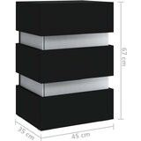vidaXL LED nočna omarica črna 45x35x67 cm iverna plošča | Shoptok.si