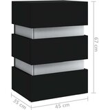 vidaXL LED noćni ormarić sjajni crni 45 x 35 x 67 cm konstruirano drvo | Eponuda.com