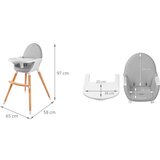 Kinderkraft high stolica za hranjenje 2u1 fini grey KKKFINIGRY0000 | ePonuda.com