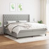 Krevet s oprugama i madracem svjetlosivi 200 x 200cm od tkanine | shoptok.hr