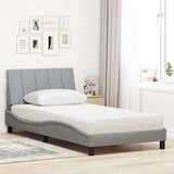  Krevet s madracem svjetlosivi 100x200 cm od tkanine | shoptok.hr