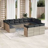 vidaXL 13-dijelni set vrtnih sofa poliratan s jastucima svijetlosivi | shoptok.hr