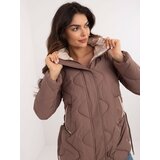 Fashionhunters Brown quilted polo season jacket with lining | shoptok.hr