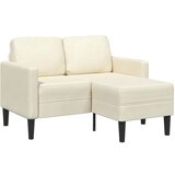 vidaXL 2-sedežni kavč z ležiščem v obliki črke L, kremast 125 cm žamet | Shoptok.si