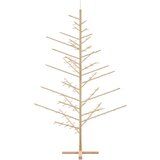 vidaXL Leseno božično drevo z stojalom Naravna 210 cm Trdna borovina | Shoptok.si