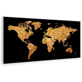 Klarstein Wonderwall Air Art Smart, infrardeči grelnik, zlat zemljevid, 120 x 60 cm, 700 W