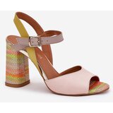 Laura Messi Leather Elegant High Heeled Sandals 2136 Multicolor | Shoptok.si