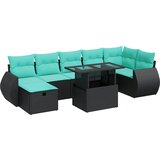  8-dijelni set vrtnih sofa od poliratana s jastucima sivi bagrem | shoptok.hr