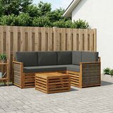 Set vanjskih sofa 5 pcs Prirodna i antracit 59 x 59 x 37 cm | shoptok.hr