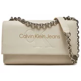 Calvin Klein Jeans Ročna torba Sculpted Ew Flap Wichain25 Mono K60K612221 Écru